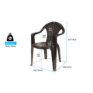 DreamCraft Espresso -4PK Rattan Arm Chair <b>Comfortable</b> Home Furniture - Product Image 2