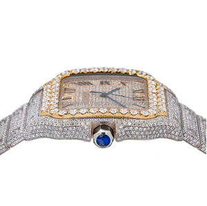 Montre Moissanite bicolore de forme carrée Buss down Trending Diamond Watch Gift Diamond Tester pass VVS quality moissanite watch - Product Image 3