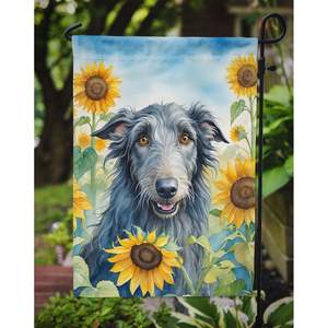 Bandera de jardín de ciervo escocés y girasoles, ilustraciones multicolores para buzón de Patio y pancarta decorativa para camas de flores - Product Image 3