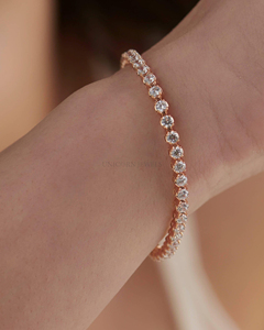 Luxury Round Brilliant Lab Grown Diamond Tennis Bracelet IGI Certified 10K 14K 18K Yellow <b>Rose</b> White <b>Gold</b> Jewelry Gift - Product Image 2