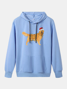 Nueva Sudadera con Capucha Navideña para Hombre, Sudadera Blanca de Algodón con Estampado de Dibujos Animados en la Parte Delantera, Sudadera con Capucha de Moda para Invierno - Product Image 4
