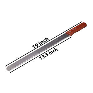 <b>Bread</b> Cutting <b>Knife</b> 13.5 Inch Stainless Steel Serrated Blade Wooden Handle Kitchen <b>Bread</b> Slicer Durable <b>Knife</b> Tool - Product Image 6