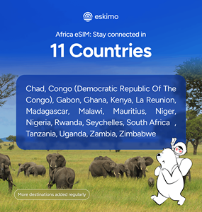 Tarjeta SIM de datos móvil Blue sin caducidad, nueva, Top R-NA-10 Eskimo Travel Africa Data - 1GB, la primera eSIM de viaje del mundo, sin SIM física - Product Image 2