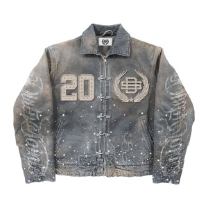Chaqueta de Mezclilla para Hombre, Estilo Streetwear, Fabricación OEM, Parche Personalizado con Logotipo Bordado, Diseño Desgastado y Rasgado, Tela de Algodón y Lona - Product Image 3