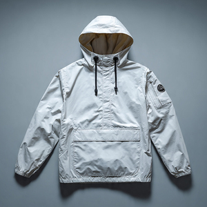 Vente en gros de sweats à capuche coupe-vent pour hommes, manches longues, imperméables, sweats à capuche noirs OEM pour hommes - Product Image 3