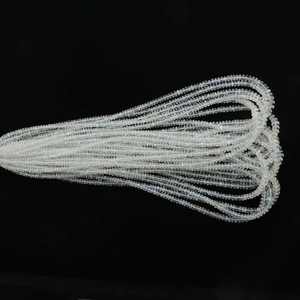 Cuentas sueltas de piedra lunar arcoíris natural, lisas, en forma de rondel, de 3-5 mm, con perforación central, para la fabricación de joyas, venta al por mayor. - Product Image 2