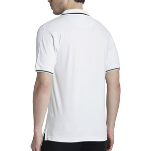 Sewing Hub <b>Men's</b> White Short Sleeve for <b>Shirt</b> 100% Cotton Pique Knitted Casual Gradient Color Eco-Friendly Breathable 240g - Product Image 1