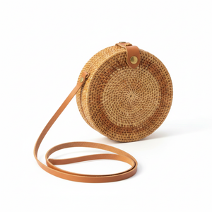 Wicker Handmade Rattan Crossbody <b>Bag</b> Unisex Lightweight Portable Casual Handbags Summer Beach <b>Boho</b> Style Natural Straw Vietnam - Product Image 1