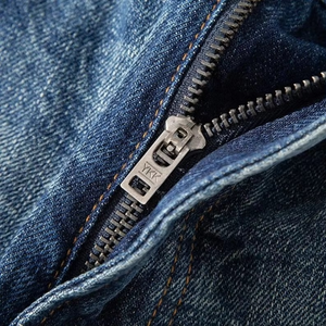 Classic Simple Washed Cat Whiskers Loose Clean Fit Straight <b>Mens</b> Jeans - Product Image 2