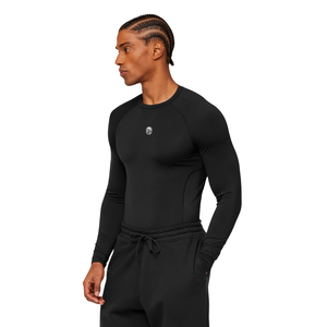 Camiseta Deportiva de Manga Larga para Hombre, Compresión, Secado Rápido, para Gimnasio, Fitness, Entrenamiento, Color Negro - Product Image 3