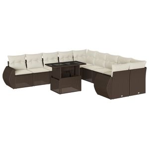 Grande Set di Divani da Giardino Modulari in Rattan PE Marrone, Arredamento da Patio dal Design Elegante - Product Image 2