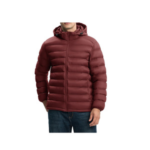 Custom Men's Lightweight <b>Winter</b> Streetwear Puffer Jacket Stand Collar Bubble <b>Coat</b> with Logo Design Warm Polyester Material - Product Image 2