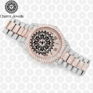 Montre de luxe pour homme Charm_Jewells en acier inoxydable, boîtier rond de 40 mm, mouvement analogique à verre, bracelet vintage tendance - Product Image 5