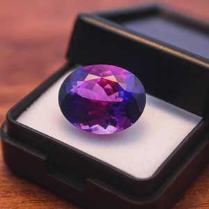Saphir ovale naturel certifié IGI, pierre précieuse de haute qualité, pierre violette pour la fabrication de bijoux, bague, pendentif - Product Image 5