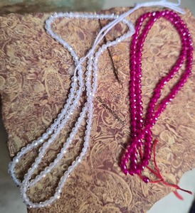 Perles de zircon cubique à facettes, 2 brins, 2,50 mm, rose magenta et blanc, 16 pouces - Product Image 3