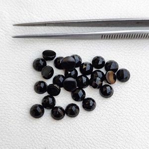 Vente en gros de cabochon en onyx noir de 8mm de qualité AAA taille rose calibrée pierre précieuse de luxe naturelle dernière collection exclusive en vrac - Product Image 2