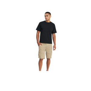 T-shirt en coton noir pour homme, manches courtes, col rond, coupe classique, jersey tricoté, couleur unie, haut décontracté - Product Image 4