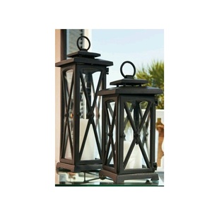 Portavelas de Madera Rústico Hecho a Mano con Puerta de Vidrio Transparente y Asa de Cuerda, Decoración de Jardín - Product Image 1