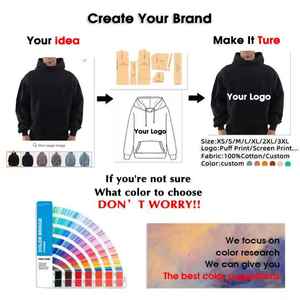 Sudadera Personalizada 100% Algodón, Sudadera Extra Grande para Hombre con Bordado Rosa, Sudadera de Felpa Gruesa para Hombre - Product Image 6