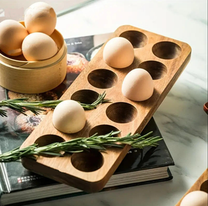 Modern Wooden <b>Egg</b> Storage Box - Multi-Compartment Kitchen Organizer for Fresh <b>Eggs</b> Perfect for Home Cooking Baking - Product Image 2