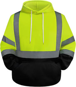 Sweat à capuche réfléchissant en polaire, vente en gros, vêtements de travail de sécurité en coton pour hommes, haute visibilité, pour la construction et la circulation - Product Image 4