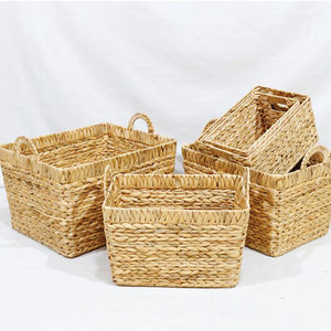 Eco Friendly Laundry <b>Basket</b> Handwoven Handmade Natural Wicker Clothes <b>Hamper</b> with Lid Wholesale Manufacturer Vietnam - Product Image 1