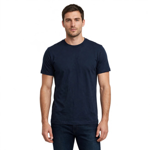 Camiseta de Punto de Manga Corta con Cuello Redondo para Hombre, 100% Algodón, Corte Regular, Color Sólido Informal, Ecológica BD - Product Image 5