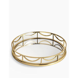 Bandeja Decorativa Redonda de Metal con Espejo Estilo Marroquí, Dorada, para Decoración del Hogar, Exhibición de Joyas, Anillos, Bandeja para Servir en Ceremonias - Product Image 5