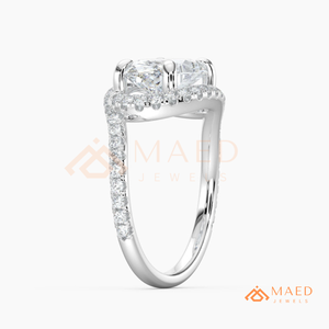 925 Sterling Silver Oval Cut Moissanite Halo Engagement Ring Twisted Wedding Band Luxury Bridal Jewelry USA - Product Image 6