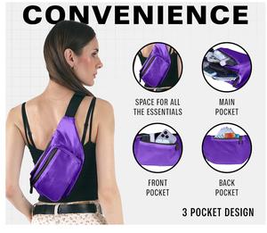 Sacs banane, sacs de taille, sacs de poitrine, sacs bandoulière personnalisés, couleur violet uni, vente en gros, faible MOQ - Product Image 4