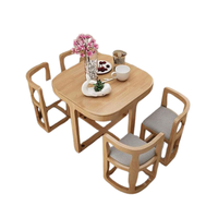 Ensemble de table à manger moderne en bois massif de haute qualité, design personnalisable, avec plusieurs chaises, pour usage commercial intérieur/extérieur