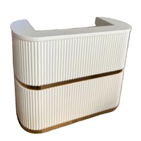 Kisen – mobilier de salon de beauté moderne en bois noir et rouge blanc beige avec table de réception en or, bureau de comptoir à vendre