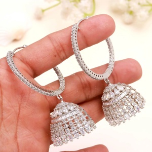 <b>Top</b> Product Pear Shape CZ <b>Earrings</b> 18K White Gold Plated Brass Bridal Wedding <b>Earrings</b> Elegant Jewelry for Women - Product Image 3