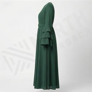 ชุดอาบายะห์ผู้หญิง สวมใส่สบาย สีตามสั่ง โลโก้สั่งทำ ผ้าโพลีเอสเตอร์คุณภาพสูง เสื้อผ้ามุสลิม แขนเสื้อแบบพับ ชุดสูทแบบเรียบร้อย คอวีแบบใหม่ - Product Image 3
