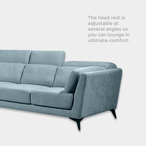 Goodnite 2-Piece 3-Seater Minimalist Sectional Sofa Set Eco-Friendly Fabric <b>Padded</b> Arms Comfortable Durable Living room Use - Product Image 3