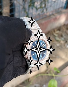 นาฬิกาข้อมือผู้ชายสุดหรู สแตนเลสสตีล 42 มม. หน้าปัดทรงกลม คริสตัลแซฟไฟร์ เรืองแสง อะนาล็อก ควอตซ์ ตัวล็อคแบบพับ นาฬิกาแฟชั่น - Product Image 2