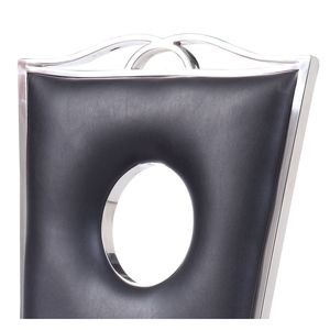 Set di 2 Sedie da Pranzo Nere e in Acciaio Inossidabile con Schienale Traforato, Eleganti Sedute Laterali - Product Image 6