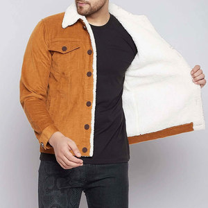 Men's <b>Denim</b> Jacket with Sherpa Lining Button Front Eco-Friendly Vintage Winter Casual <b>Coat</b> Brown Regular Fit - Product Image 4