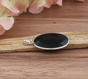 Platinum Plated Bezel Setting Crystal Rhinestone Pendant Hand Cut Necklace Sterling Silver Vintage <b>Charms</b> Witchy Stone Amulet - Product Image 4