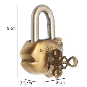 Cerradura de Seguridad de Latón Hecha a Mano con Forma de Pez, Estilo Vintage, con Llaves, Cerradura Decorativa para el Hogar, Templo u Oficina - Product Image 5