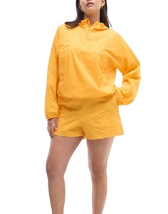 Chaqueta Corta con Capucha para Mujer, Cortavientos, Manga Larga, Color Sólido, Impermeable, Poliéster, Conjunto de Verano - Product Image 1