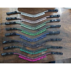 Bande de sourcils de cheval marron de haute qualité pour l'équitation occidentale Conception portable confortable avec du cuir de pierre dorée blanc cristal pour Ve - Product Image 6