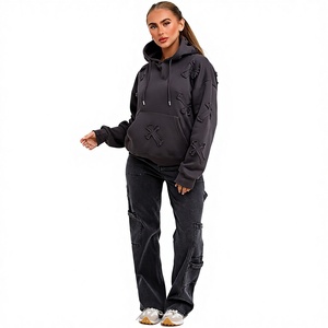 Sweat à capuche Pro Enterprises pour femme, hiver, épais, 100 % coton, anti-boulochage, avec logo brodé effet vieilli sur le devant, confortable - Product Image 5
