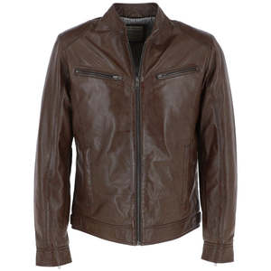 Veste de moto en cuir suédé de mouton pour homme, sur mesure, col montant, logo sur le devant, prix de gros, Sialkot, Pakistan - Product Image 1