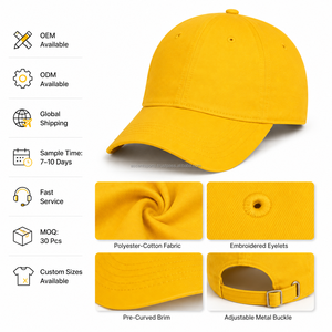 Gorra de Béisbol para Hombre, Diseño Nuevo, Algodón Twill, Corona Estructurada, Correa Ajustable, Estilo Casual para Exteriores, OEM para Uso Unisex, 6 Paneles - Product Image 3