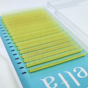 Extensions de cils individuelles faites à la main, volume mat noir intense, assortiment de cils en plateau, marque privée couleur vin chaud - Product Image 5