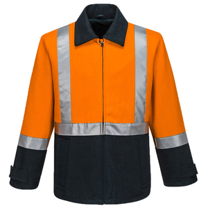 Men's <b>High</b> <b>Visibility</b> Work <b>Jacket</b> Waterproof Zipper Closure Reflective Stripes tape Turn-down Collar Winter Wear - Product Image 1