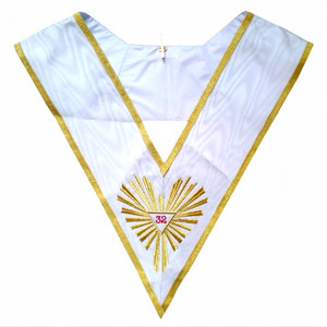 SCOTTISH RITE AASR 32ND DEGREE COLLAR MASONIC REGALIA OFFI <b>MACHINE</b> EMBROIDERED COLLAR SCOTTISH RITE REGALIA FREEMASON COL - Product Image 3