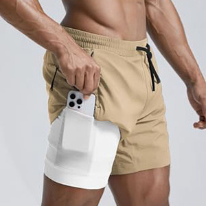 Pantalones Cortos Deportivos Casuales para Hombre 2026, de Secado Rápido, para Fitness, Correr, con Bolsillos, Estilo Formal, 2 en 1 - Product Image 1