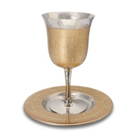 Nueva llegada: Copa de Kiddush de metal sin plomo, moderna y lujosa, personalizada, con platillo y elegante bandeja para copas de vino, color personalizado, ¡gran oferta!